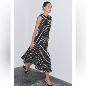 ZARA POLKA DOT MIDI DRESS ZW COLLECTION
